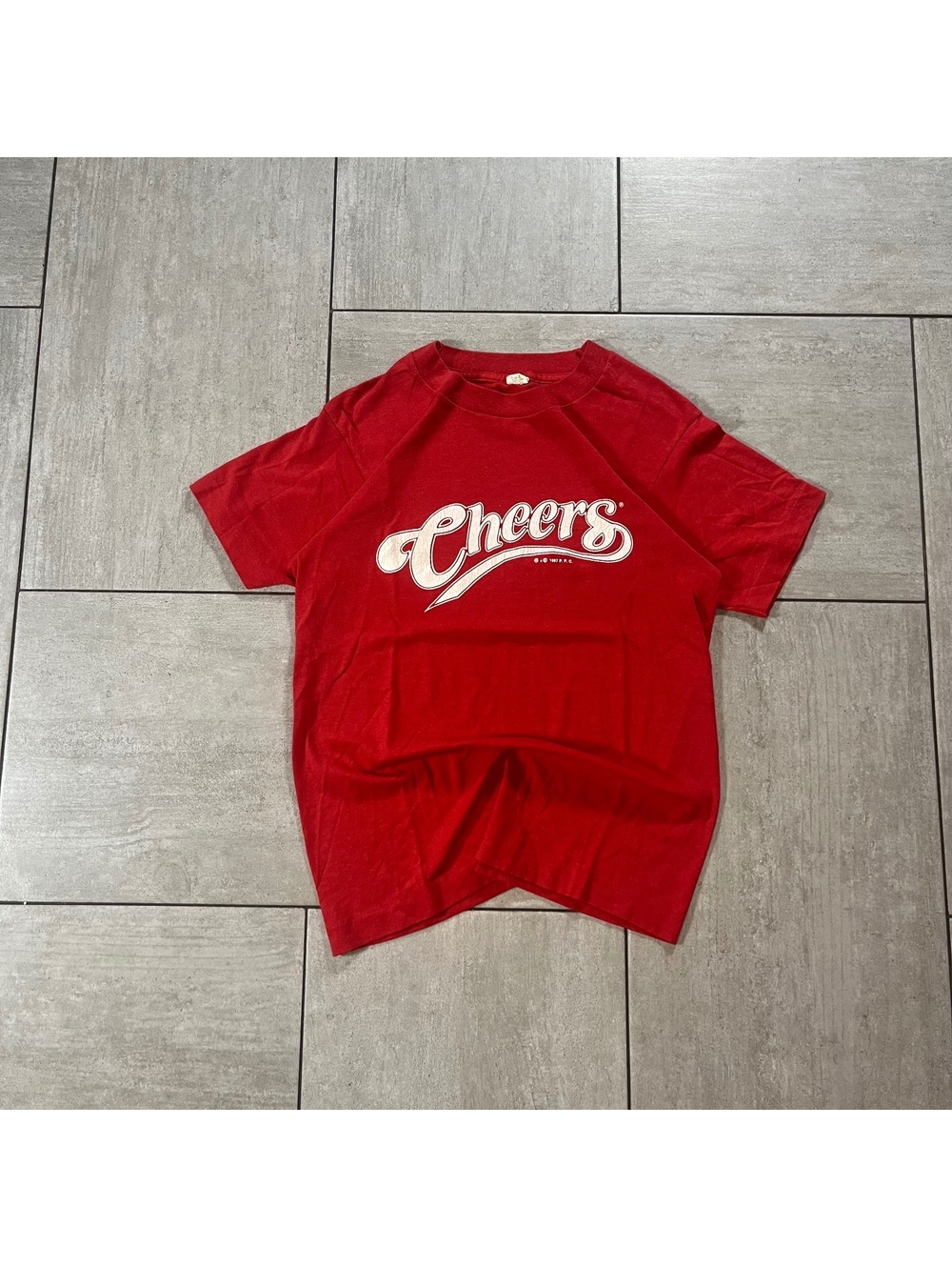 Vintage Screen Stars Cheers Graphic Tee Shirt Small
